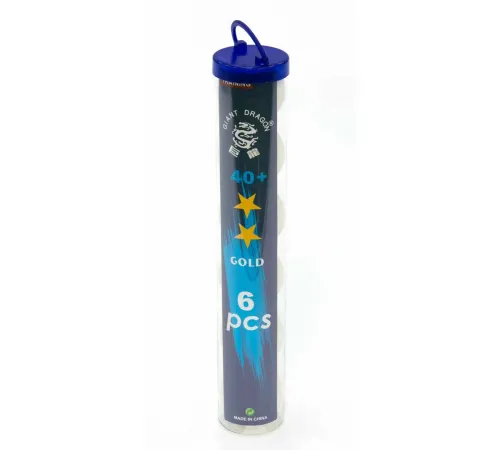 Мячи Dragon Training Gold 2* New (6 шт, бел.) в тубусе
