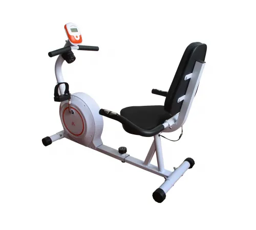 Велотренажер DFC B504RWO магнитный (белый корпус, оранжевая полоса)